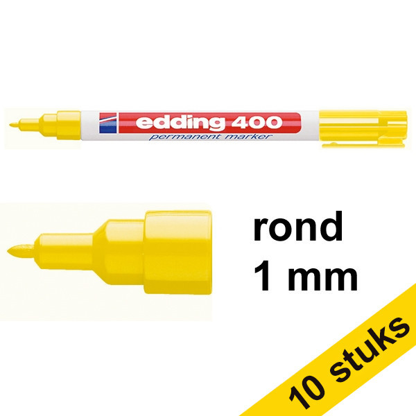 Aanbieding: 10x Edding 400 permanent marker geel (1 mm rond) 239491 - 1