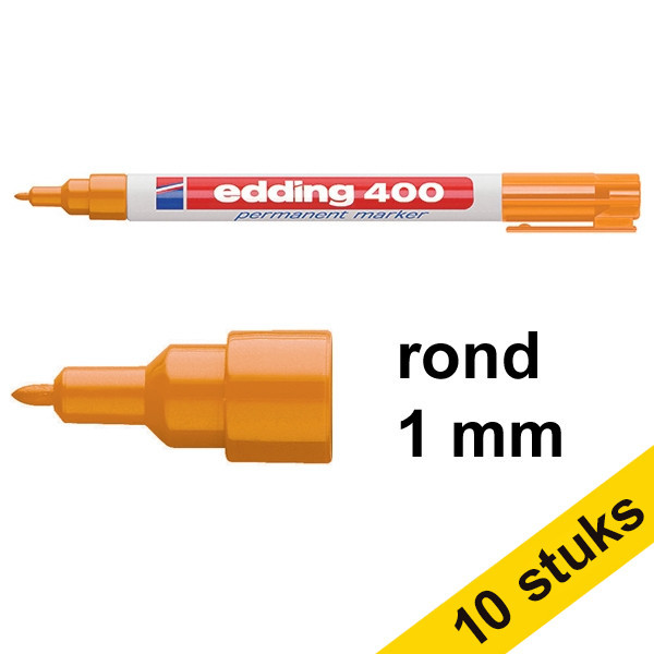 Aanbieding: 10x Edding 400 permanent marker oranje (1 mm rond) 239492 - 1