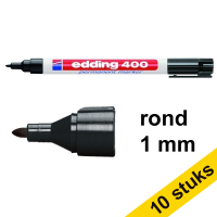 Aanbieding: 10x Edding 400 permanent marker zwart (1 mm rond) 239439
