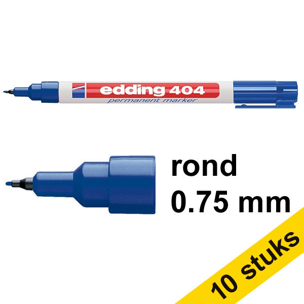 Edding Aanbieding: 10x Edding 404 permanent marker blauw (0,75 mm rond)  239502 - 1