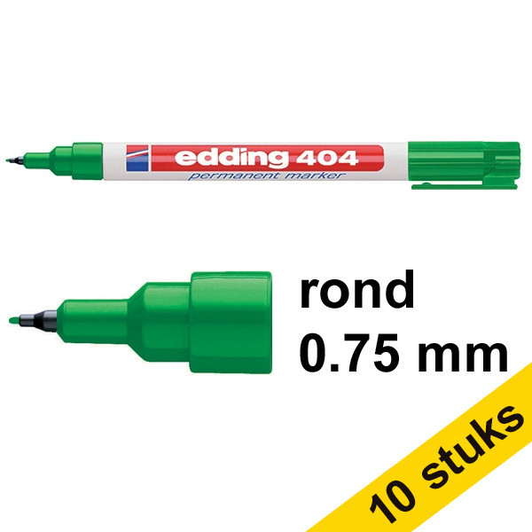 Edding Aanbieding: 10x Edding 404 permanent marker groen (0,75 mm rond)  239503 - 1