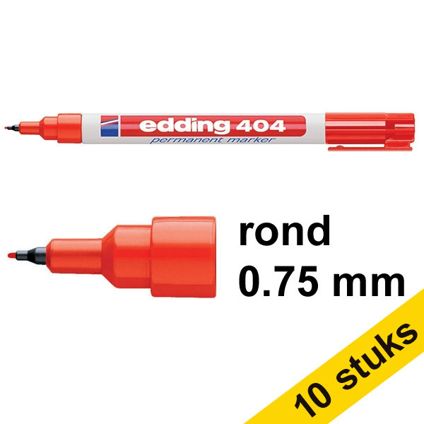 Edding Aanbieding: 10x Edding 404 permanent marker rood (0,75 mm rond)  239501 - 1