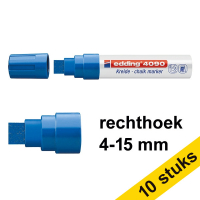 Aanbieding: 10x Edding 4090 krijtstift blauw (4 - 15 mm beitel)