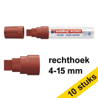 Aanbieding: 10x Edding 4090 krijtstift bruin (4 - 15 mm beitel) 239525