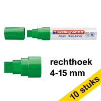 Aanbieding: 10x Edding 4090 krijtstift groen (4 - 15 mm beitel)