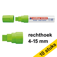 Aanbieding: 10x Edding 4090 krijtstift lichtgroen (4 - 15 mm beitel)