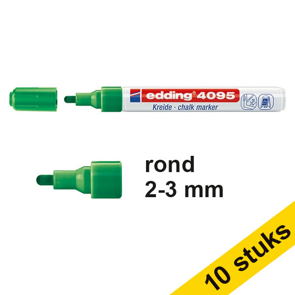 Edding Aanbieding: 10x Edding 4095 krijtstift groen (2 - 3 mm rond)  239802 - 1
