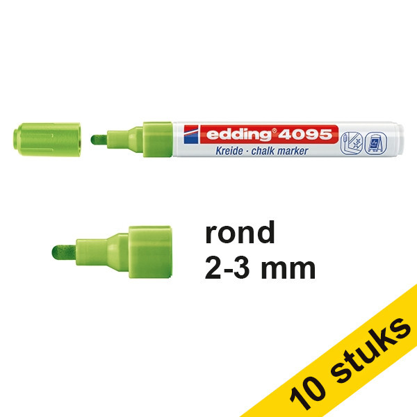 Aanbieding: 10x Edding 4095 krijtstift lichtgroen (2 - 3 mm rond) 239803 - 1