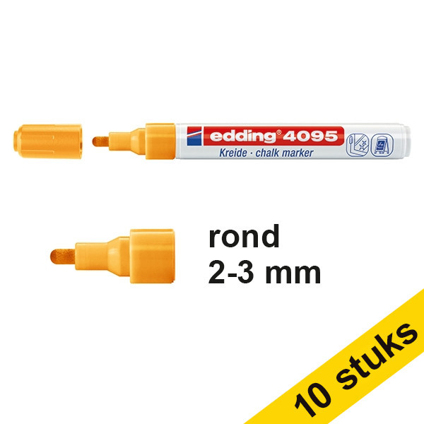 Edding Aanbieding: 10x Edding 4095 krijtstift neon-oranje (2 - 3 mm rond)  239805 - 1