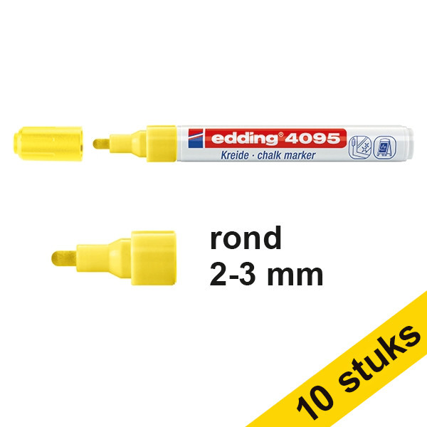 Edding Aanbieding: 10x Edding 4095 krijtstift neongeel (2 - 3 mm rond)  239804 - 1