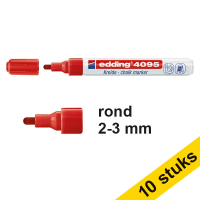 Aanbieding: 10x Edding 4095 krijtstift rood (2 - 3 mm rond)