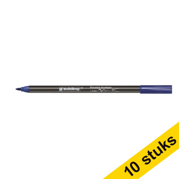 Edding Aanbieding: 10x Edding 4200 porselein-penseelstift blauw  239810 - 1