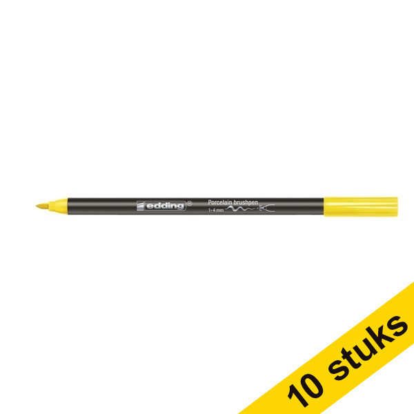 Edding Aanbieding: 10x Edding 4200 porselein-penseelstift geel  239812 - 1