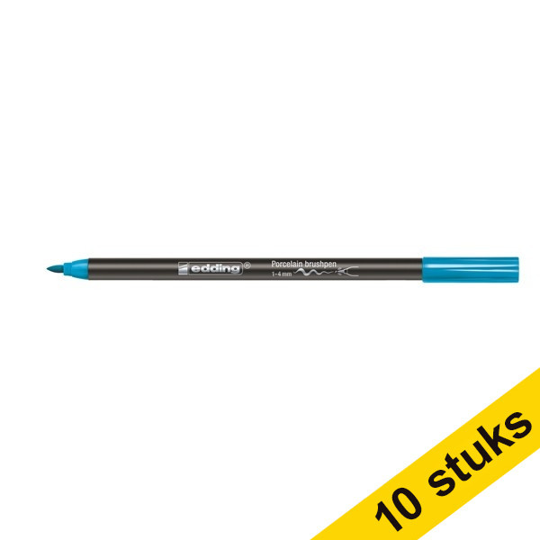 Edding Aanbieding: 10x Edding 4200 porselein-penseelstift lichtblauw  239816 - 1