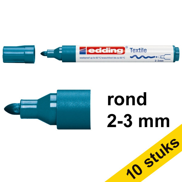 Aanbieding: 10x Edding 4500 textielmarker orientblauw (2 - 3 mm rond) 239839 - 1