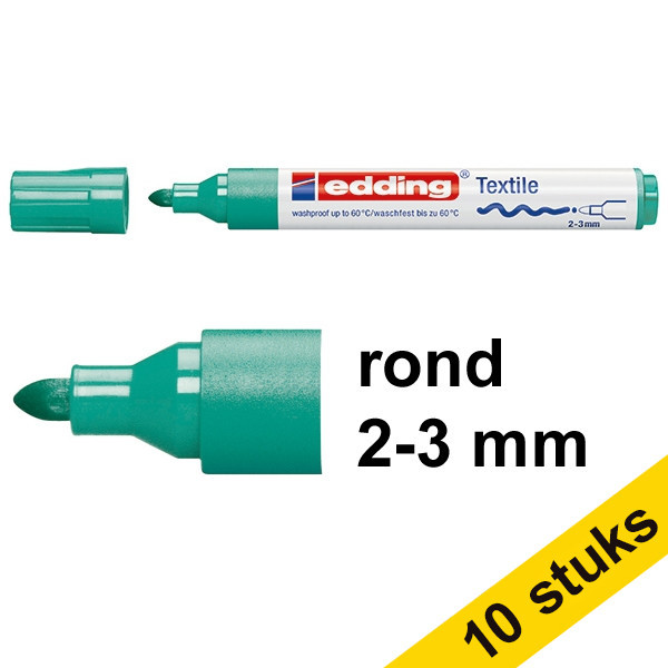 Aanbieding: 10x Edding 4500 textielmarker vaalgroen (2 - 3 mm rond) 239842 - 1