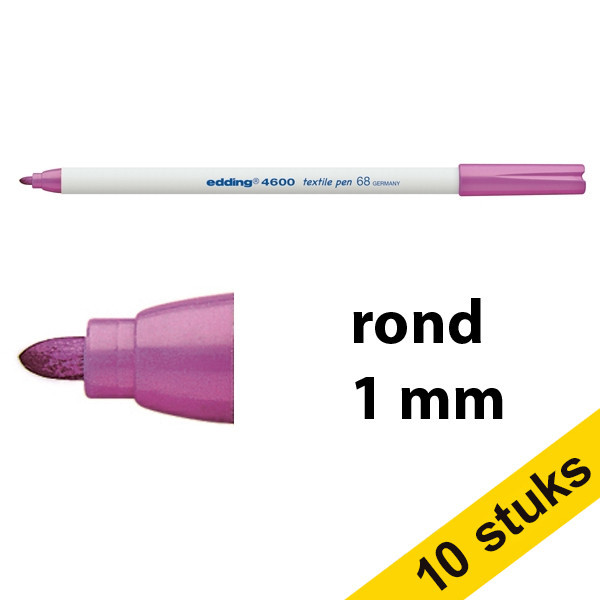 Aanbieding: 10x Edding 4600 textielmarker neon violet (1 mm rond) 239857 - 1