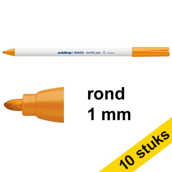 Aanbieding: 10x Edding 4600 textielmarker oranje (1 mm rond) 239858 - 1