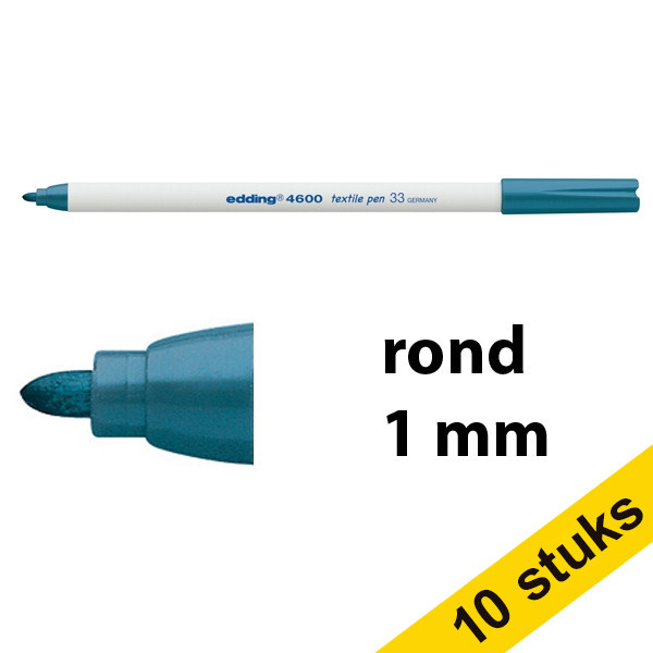 Aanbieding: 10x Edding 4600 textielmarker orientblauw (1 mm rond) 239859 - 1