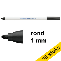 Aanbieding: 10x Edding 4600 textielmarker zwart (1 mm rond)