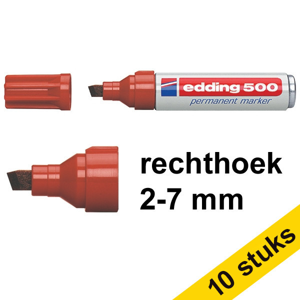 Edding Aanbieding: 10x Edding 500 permanent marker bruin (2 - 7 mm beitel)  239867 - 1
