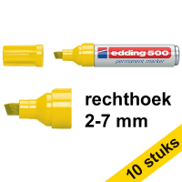 Aanbieding: 10x Edding 500 permanent marker geel (2 - 7 mm beitel)