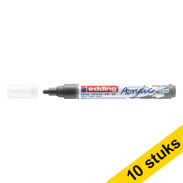 Aanbieding: 10x Edding 5100 acrylmarker antraciet (2 - 3 mm rond) 240276 - 1