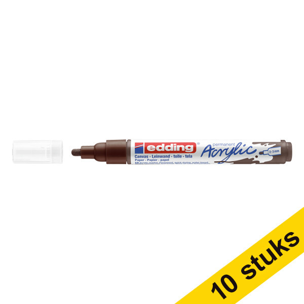 Aanbieding: 10x Edding 5100 acrylmarker chocoladebruin (2 - 3 mm rond) 240266 - 1
