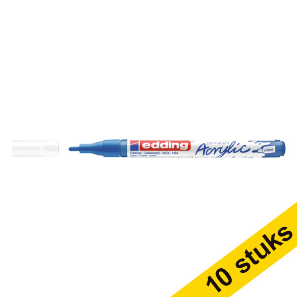 Aanbieding: 10x Edding 5300 acrylmarker gentiaanblauw (1 - 2 mm rond) 240288 - 1