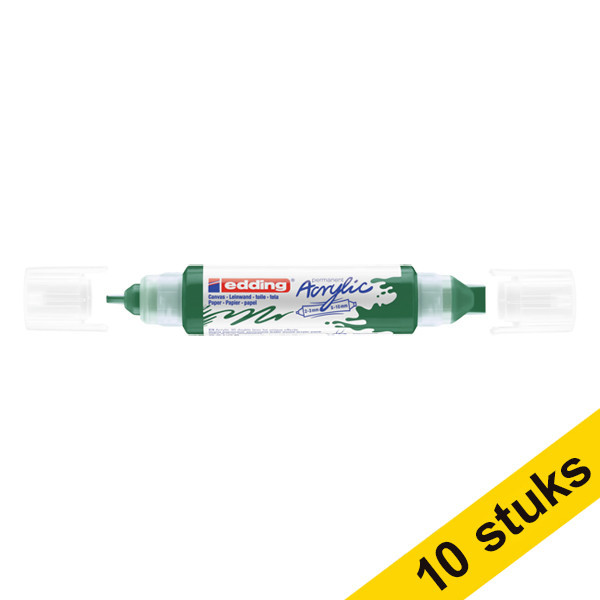 Aanbieding: 10x Edding 5400 acryl 3D double liner mosgroen (2  - 3 / 5 - 10 mm) 240309 - 1
