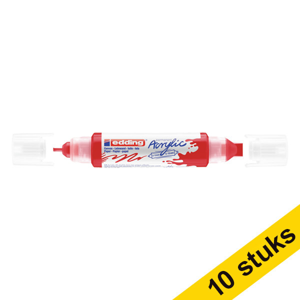 Aanbieding: 10x Edding 5400 acryl 3D double liner verkeersrood (2  - 3 / 5 - 10 mm) 240307 - 1