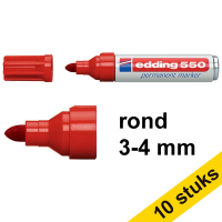 Aanbieding: 10x Edding 550 permanent marker rood (3 - 4 mm rond) 239505