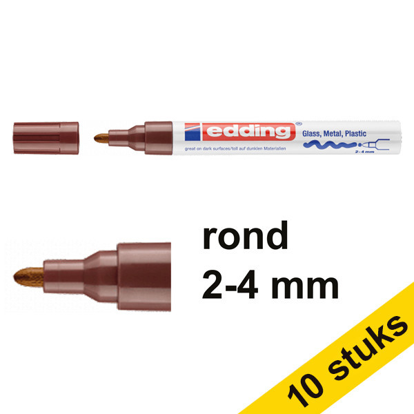 Aanbieding: 10x Edding 750 glanslakmarker bruin (2 - 4 mm rond) 239449 - 1