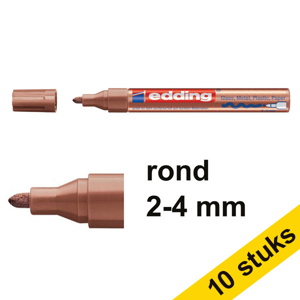 Aanbieding: 10x Edding 750 glanslakmarker koper (2 - 4 mm rond) 239456 - 1