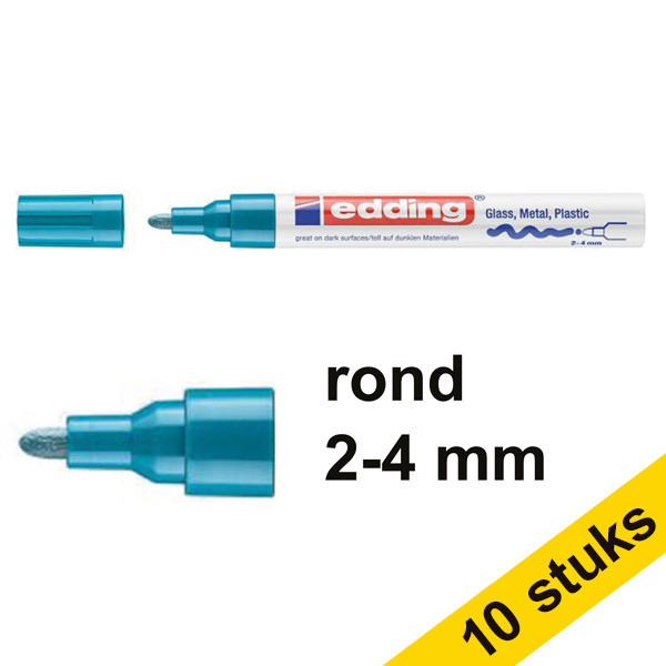 Aanbieding: 10x Edding 750 glanslakmarker lichtblauw (2 - 4 mm rond) 239452 - 1