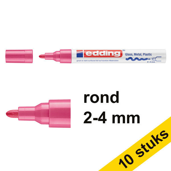 Aanbieding: 10x Edding 750 glanslakmarker roze (2 - 4 mm rond) 239451 - 1