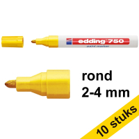Aanbieding: 10x Edding 750 lakmarker geel (2 - 4 mm rond)