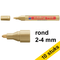 Aanbieding: 10x Edding 750 lakmarker goud (2 - 4 mm rond)