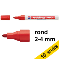 Aanbieding: 10x Edding 750 lakmarker rood (2 - 4 mm rond)