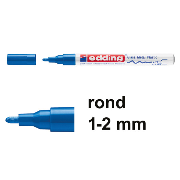 Aanbieding: 10x Edding 751 glanslakmarker blauw (1 - 2 mm rond) 240528 - 1