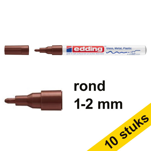 Aanbieding: 10x Edding 751 glanslakmarker bruin (1 - 2 mm rond) 239463 - 1