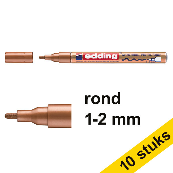 Aanbieding: 10x Edding 751 glanslakmarker koper (1 - 2 mm rond) 239470 - 1