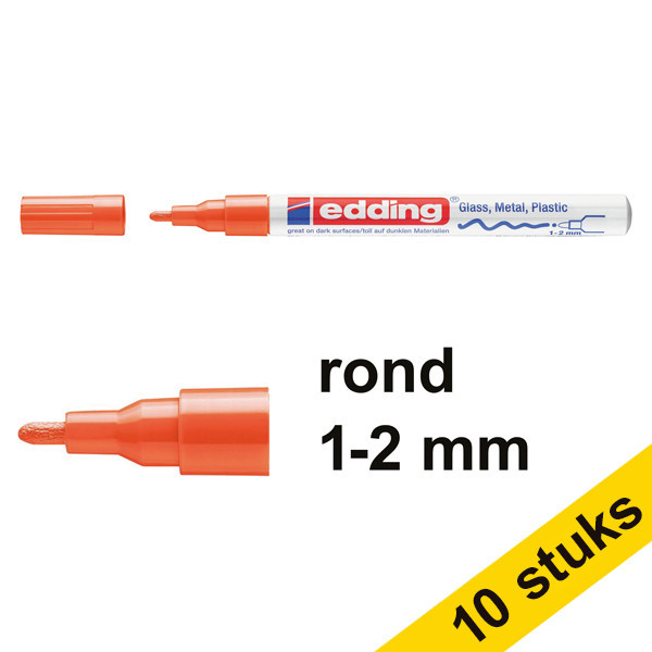 Aanbieding: 10x Edding 751 glanslakmarker oranje (1 - 2 mm rond) 239462 - 1