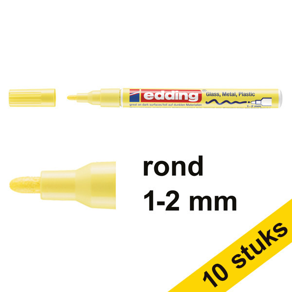 Aanbieding: 10x Edding 751 glanslakmarker pastelgeel (1-2 mm rond) 239553 - 1