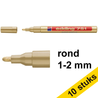 Aanbieding: 10x Edding 751 lakmarker goud (1 - 2 mm rond)