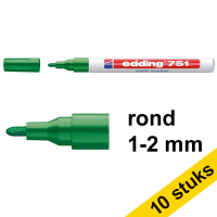 Aanbieding: 10x Edding 751 lakmarker groen (1 - 2 mm rond)