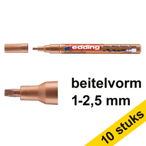 Aanbieding: 10x Edding 753 glanslakmarker kalligrafie koper (1 - 2,5 mm) 239900 - 1