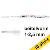 Aanbieding: 10x Edding 753 glanslakmarker kalligrafie wit (1 - 2,5 mm) 239901