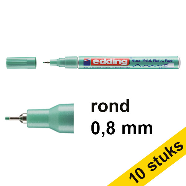 Aanbieding: 10x Edding 780 glanslakmarker metallic groen (0,8 mm rond) 239558 - 1