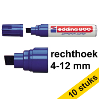 Aanbieding: 10x Edding 800 permanent marker blauw (4 - 12 mm beitel)